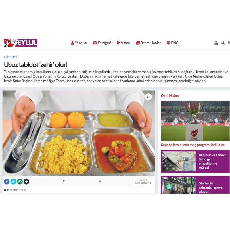 9 EYLÜL: UCUZ TABLDOT ZEHİR OLUR