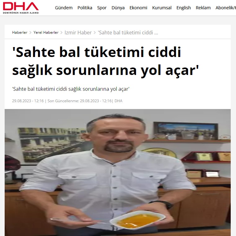 DHA: "SAHTE BAL TÜKETİMİ CİDDİ SAĞLIK SORUNLARINA YOL AÇAR"