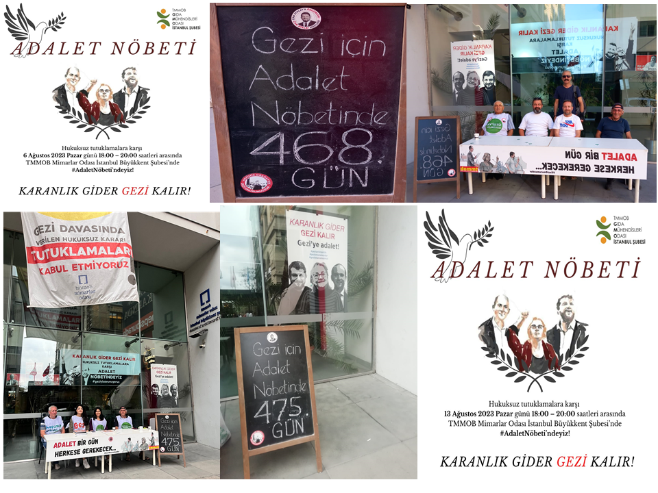 HUKUKSUZ GEZİ TUTUKLAMALARINA KARŞI ADALET NÖBETİNDEYDİK!