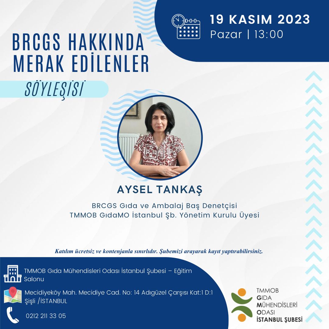 📢 BRCGS HAKKINDA MERAK EDİLENLER SÖYLEŞİ DUYURUSU!