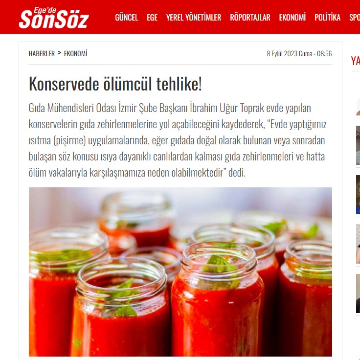 EGE'DE SONSÖZ: "KONSERVEDE ÖLÜMCÜL TEHLİKE"