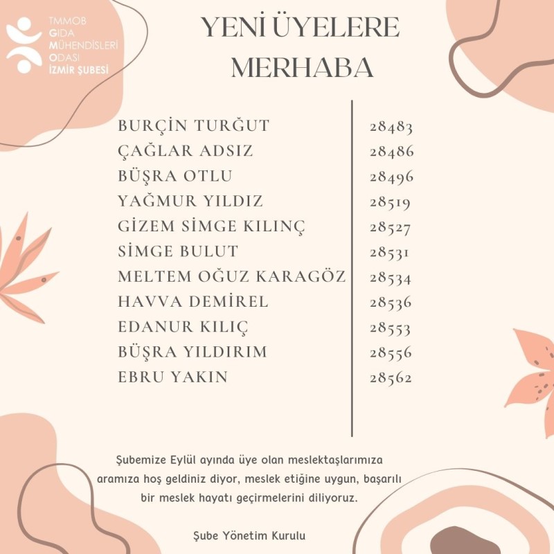 YENİ ÜYELERE MERHABA