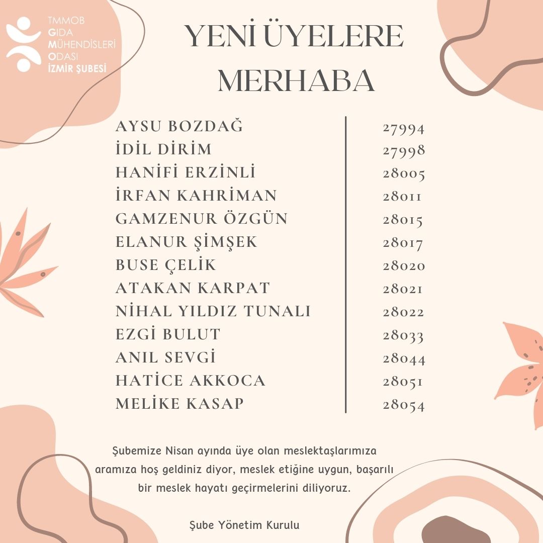 YENİ ÜYELERE MERHABA