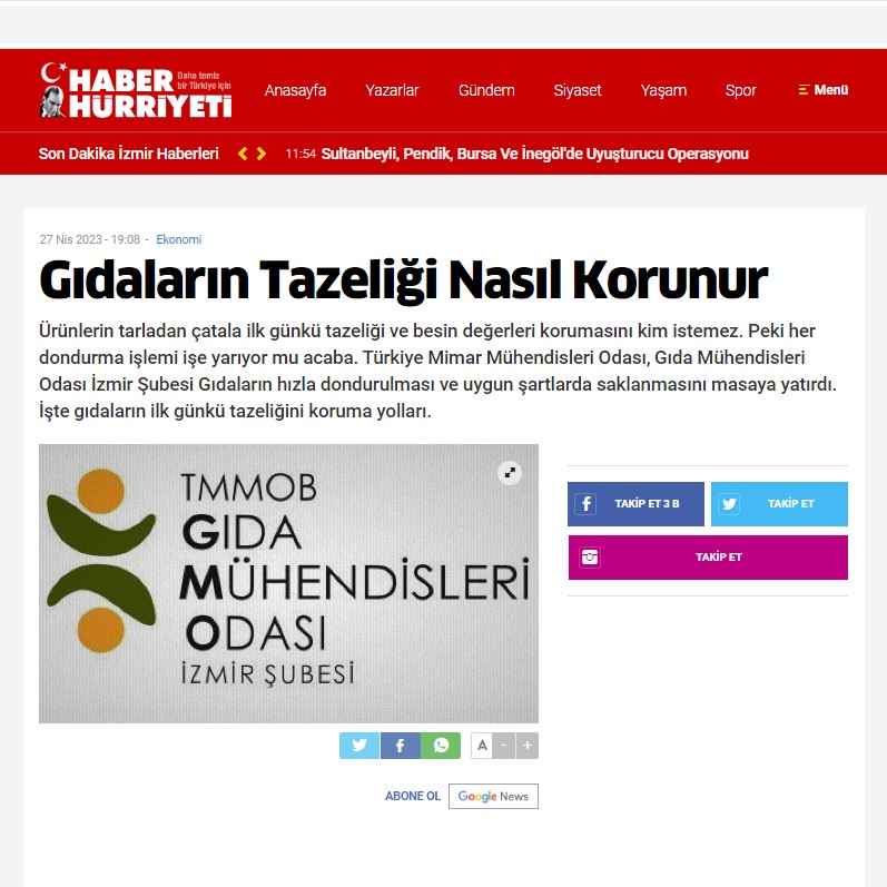 HABER HÜRRİYETİ: GIDALARIN TAZELİĞİ NASIL KORUNUR