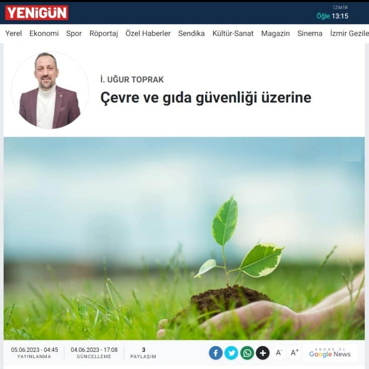 GAZETE YENİGÜN: ÇEVRE VE GIDA GÜVENLİĞİ ÜZERİNE