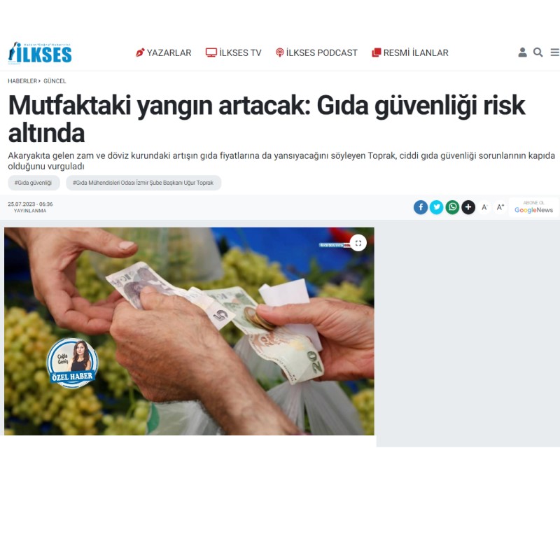 İLKSES: MUTFAKTAKİ YANGIN ARTACAK: GIDA GÜVENLİĞİ RİSK ALTINDA