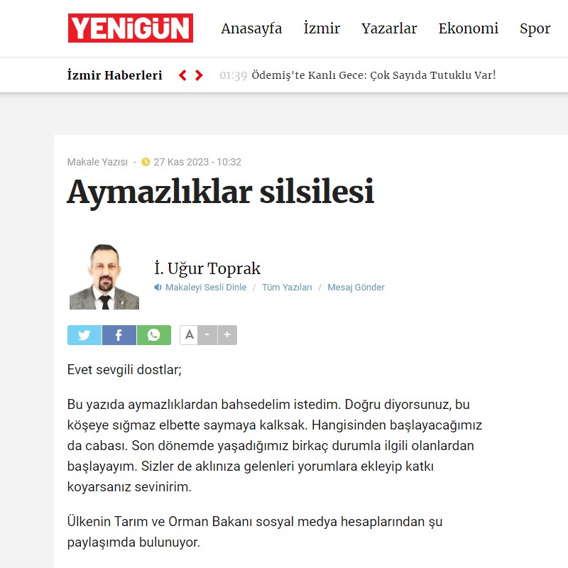 GAZETE YENİGÜN: AYMAZLIKLAR SİLSİLESİ