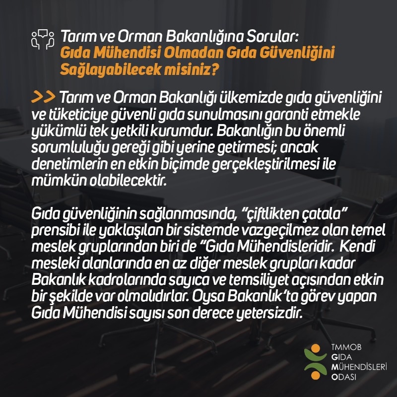 "GIDA MÜHENDİSİ OLMADAN GIDA GÜVENLİĞİNİ SAĞLAYABİLECEK MİSİNİZ?" - BASINA YANSIYANLAR