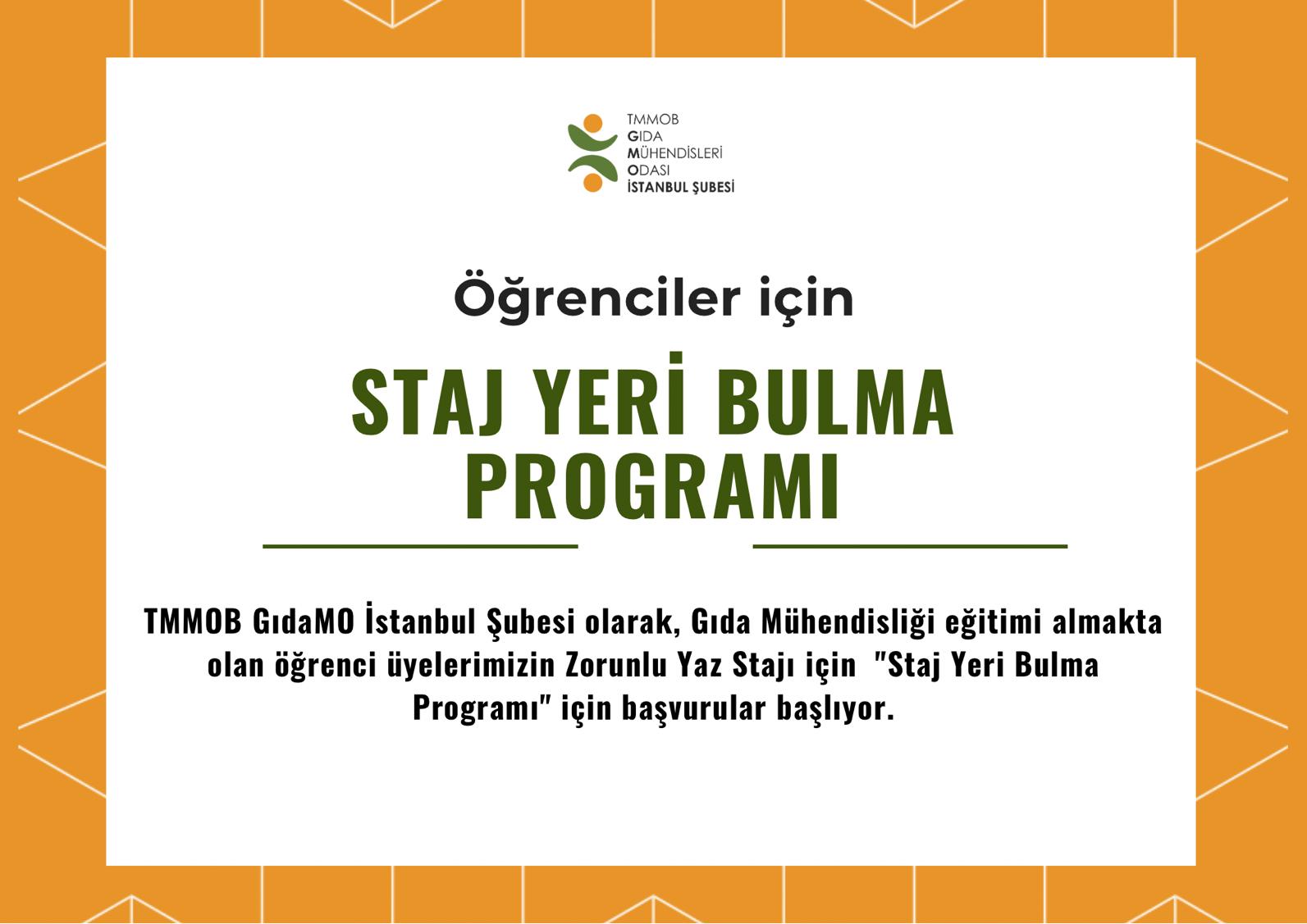 📢 STAJ YERİ BULMA PROGRAMI DUYURUSU / ÖĞRENCİ STAJ YERİ BİLGİ FORMUNU YAYINLIYORUZ!