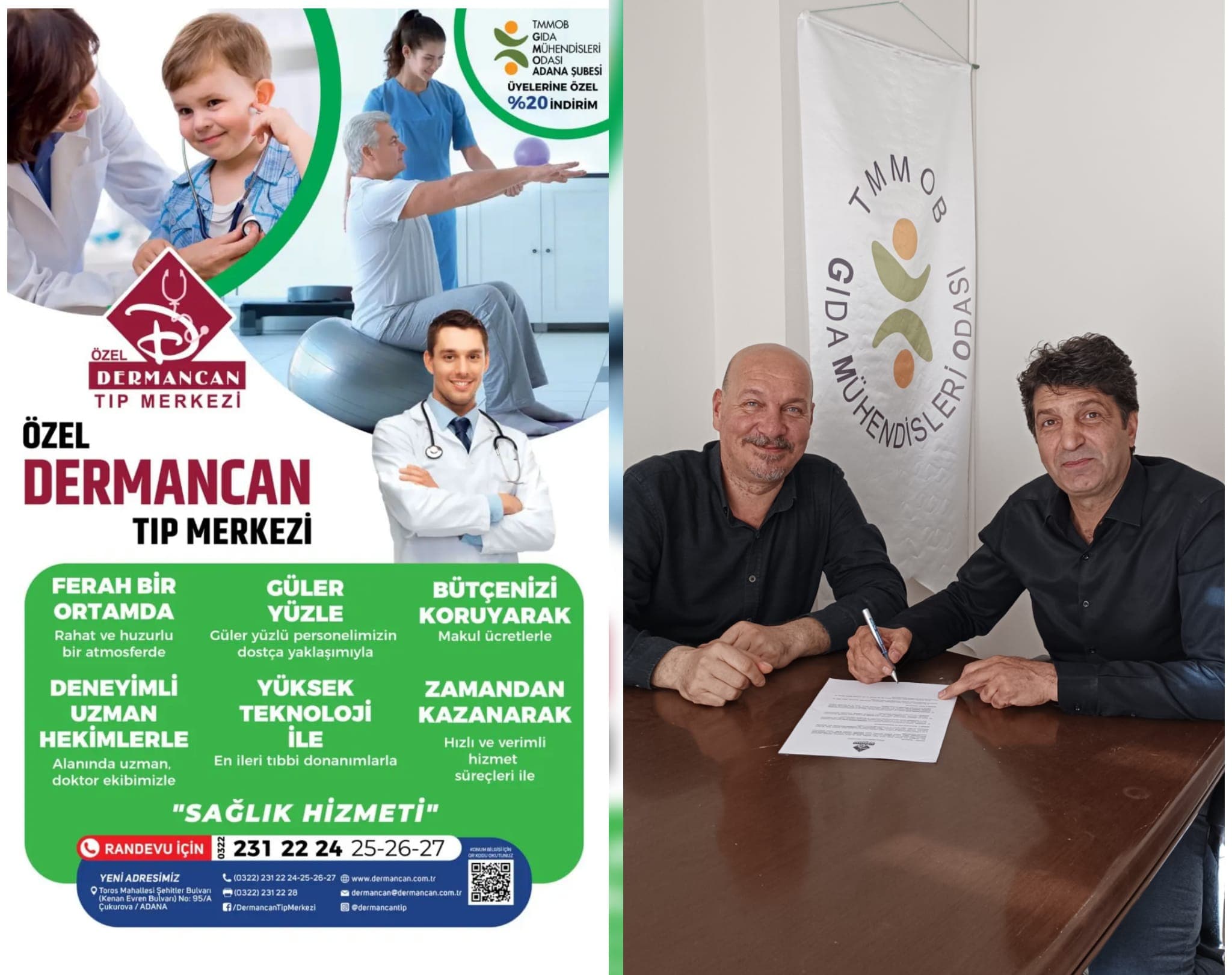 Dermancan Tıp Merkezi ile üyelerimiz, eşleri çocukları, anne ve babaları için %20 indirim sağlamak üzere protokol imzaladık.