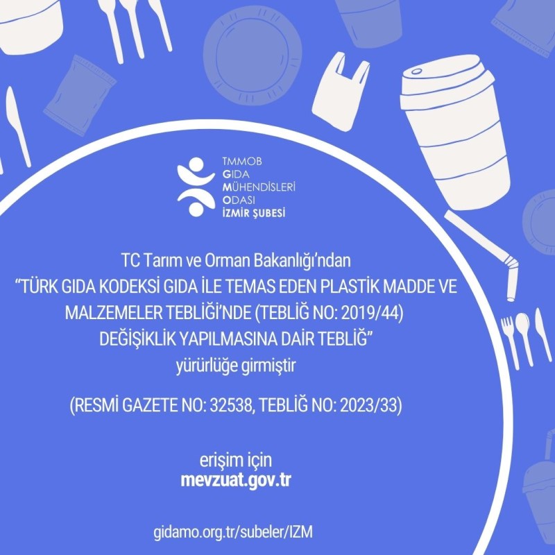 “TÜRK GIDA KODEKSİ GIDA İLE TEMAS EDEN PLASTİK MADDE VE MALZEMELER TEBLİĞİ’NDE (TEBLİĞ NO: 2019/44) DEĞİŞİKLİK YAPILMASINA DAİR TEBLİĞ” YÜRÜRLÜĞE GİRMİŞTİR. 🥤