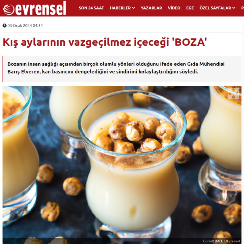 EVRENSEL: KIŞ AYLARININ VAZGEÇİLMEZ İÇECEĞİ 'BOZA'