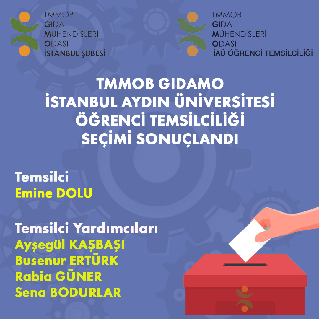 TMMOB GIDAMO İSTANBUL AYDIN ÜNİVERSİTESİ (GIDAMO İAÜ) ÖĞRENCİ TEMSİLCİLİĞİ SEÇİMİ SONUÇLANDI