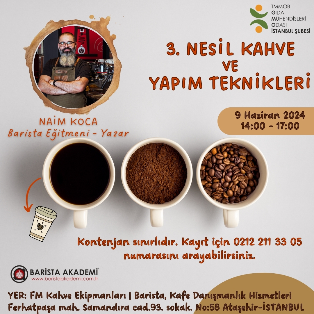 📢 3. NESİL KAHVE VE YAPIM TEKNİKLERİ ETKİNLİK DUYURUSU