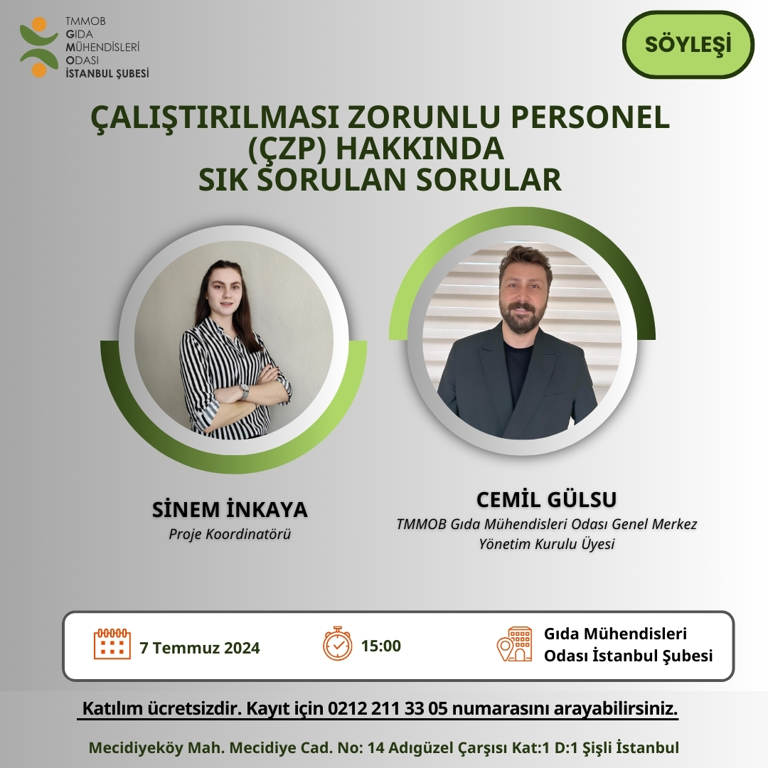 📢 YÜZ YÜZE/ ÇALIŞTIRILMASI ZORUNLU PERSONEL (ÇZP) HAKKINDA SIK SORULAN SORULAR SÖYLEŞİ DUYURUSU – 07 TEMMUZ 2024