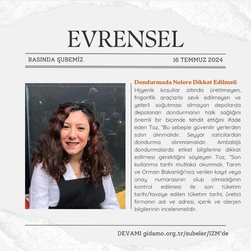 EVRENSEL: "DONDURMADA NELERE DİKKAT EDİLMELİ"