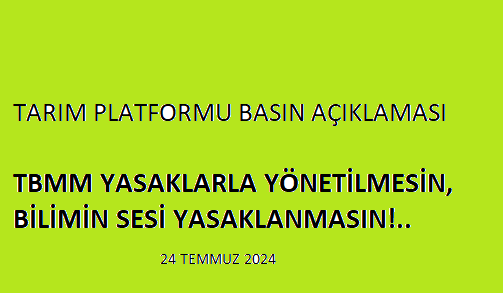 TARIM PLATFORMU BASIN AÇIKLAMASI