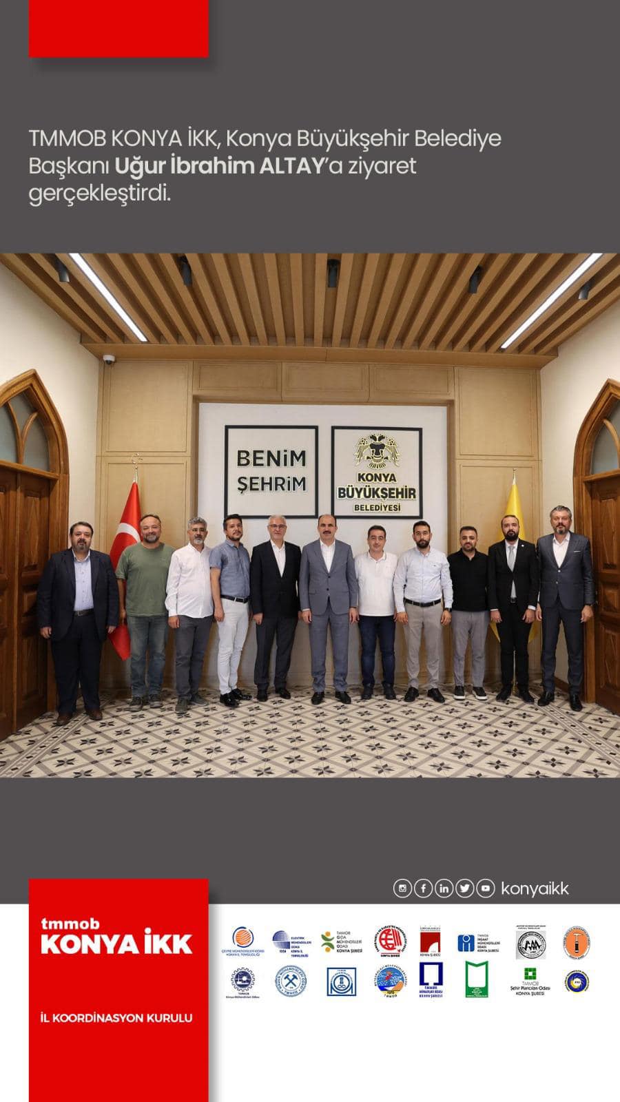 TMMOB KONYA İKK'DAN KONYA BÜYÜKŞEHİR BELEDİYE BAŞKANI ZİYARETİ