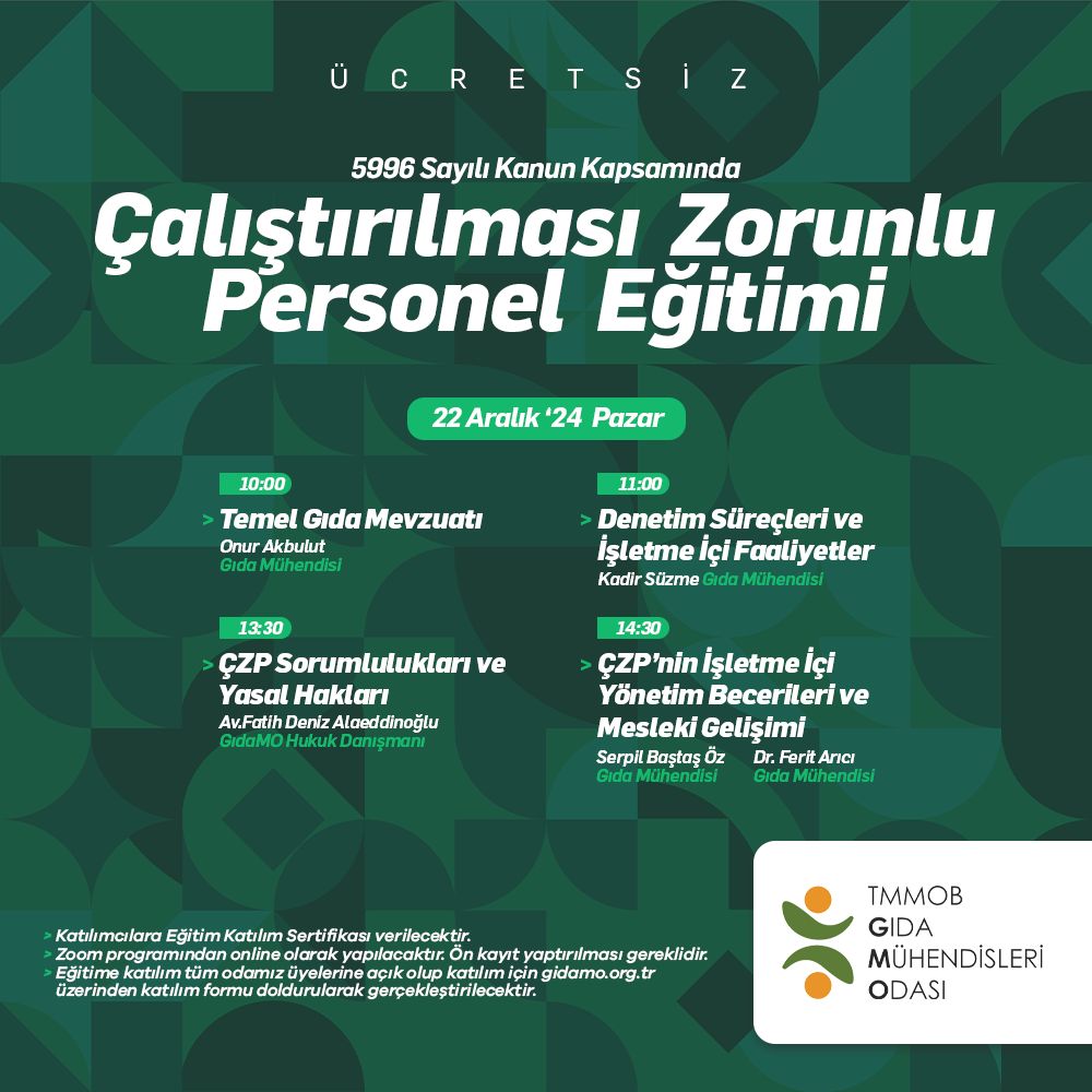 Çalıştırılması Zorunlu Personel (ÇZP) Eğitimi'ni Gerçekleştirdik