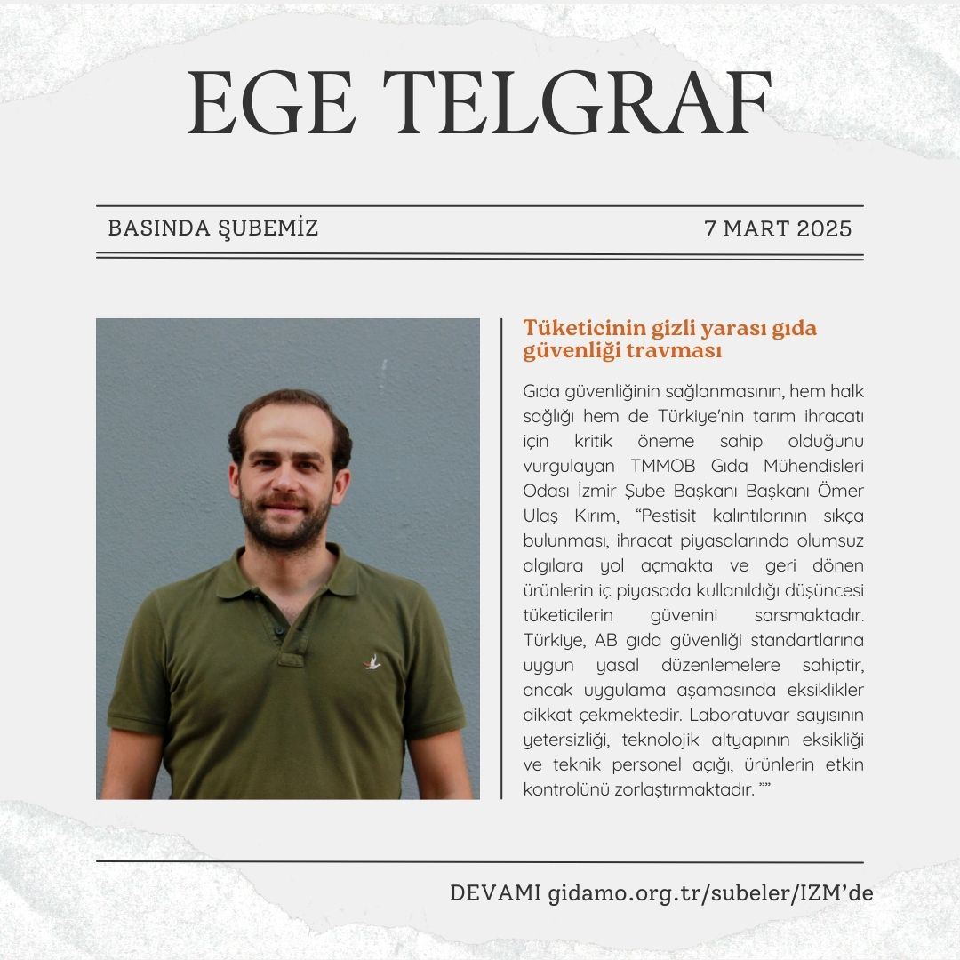 EGE TELGRAF: TÜKETİCİNİN GİZLİ YARASI GIDA GÜVENLİĞİ TRAVMASI