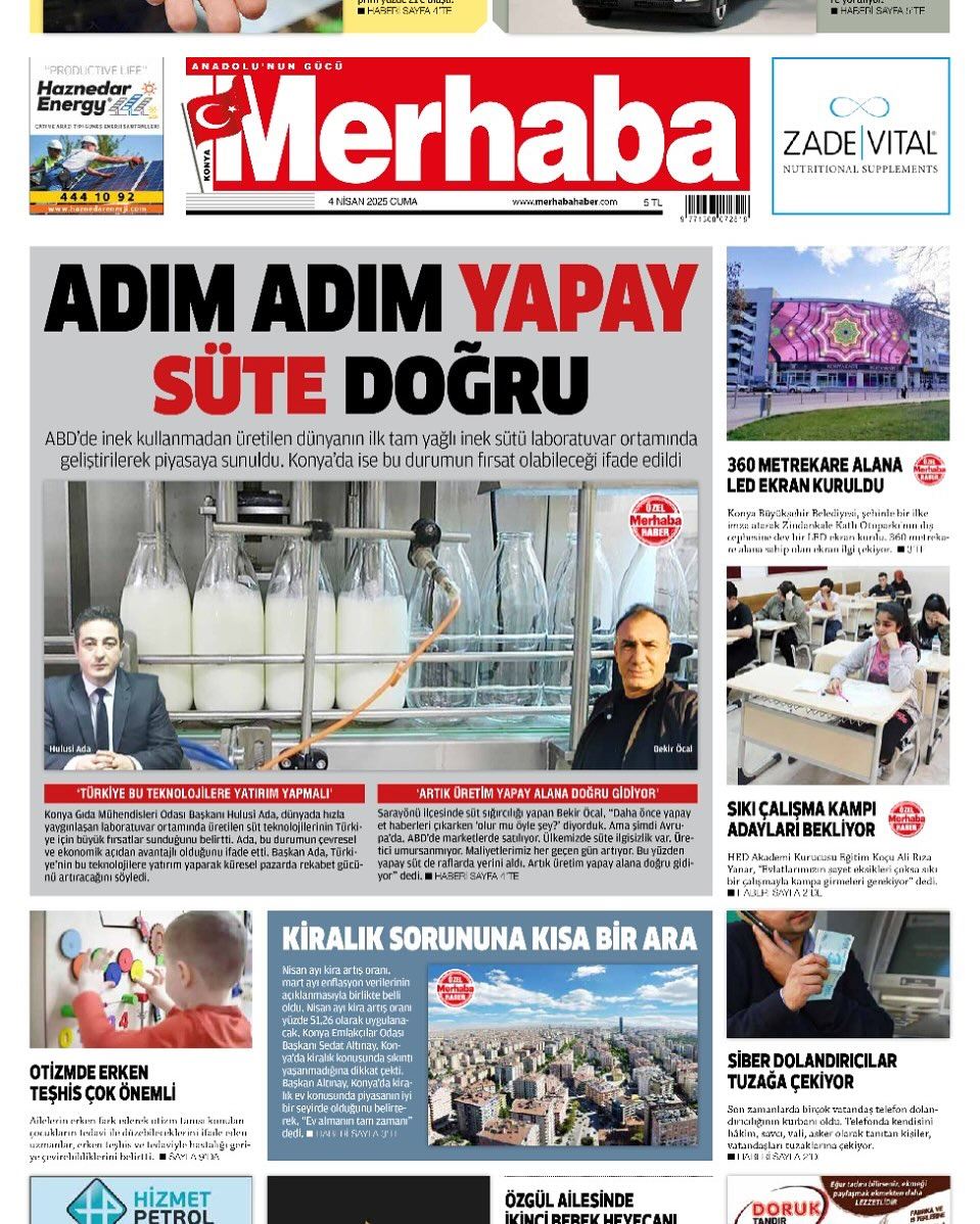 "ADIM ADIM YAPAY SÜTE DOĞRU" MERHABA GAZETESİ 04.04.2025