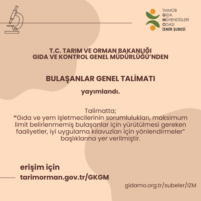 BULAŞANLAR GENEL TALİMATI YAYIMLANDI