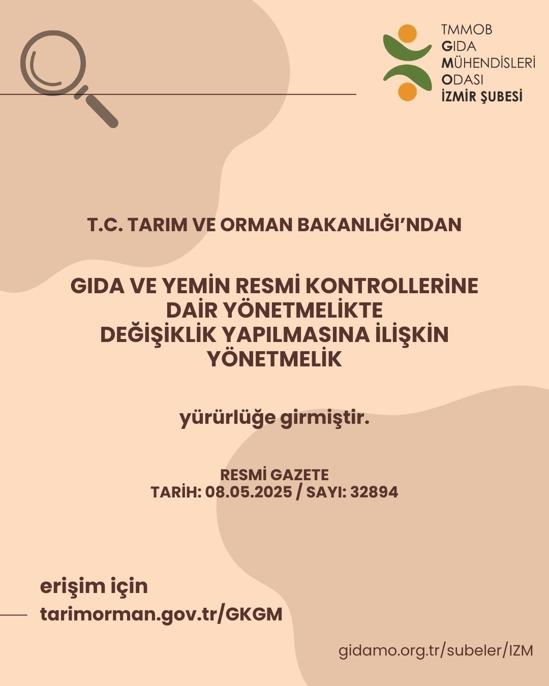 T.C. TARIM VE ORMAN BAKANLIĞI’NDAN GIDA VE YEMİN RESMİ KONTROLLERİNE DAİR YÖNETMELİKTE DEĞİŞİKLİK YAPILMASINA İLİŞKİN YÖNETMELİK YÜRÜRLÜĞE GİRMİŞTİR.