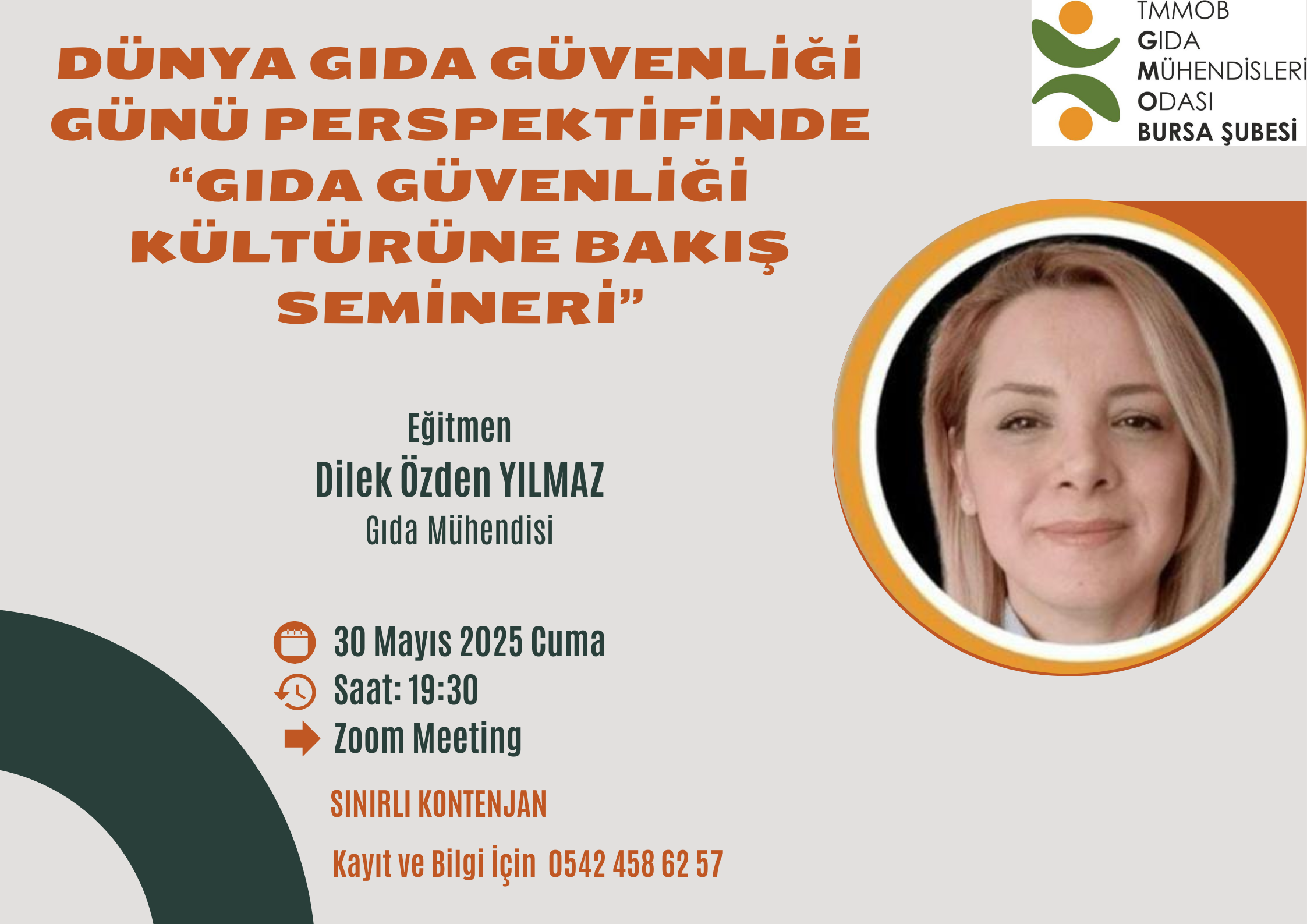 DÜNYA GIDA GÜVENLİĞİ GÜNÜ PERSPEKTİFİNDE GIDA GÜVENLİĞİ KÜLTÜRÜNE BAKIŞ SEMİNERİ 