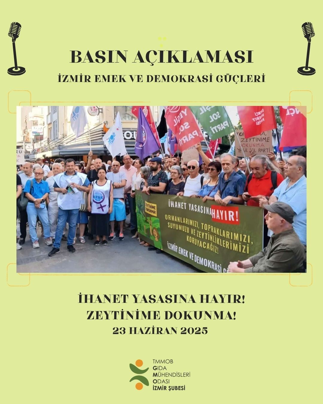 ZEYTİNİME DOKUNMA BASIN AÇIKLAMASINA KATILDIK