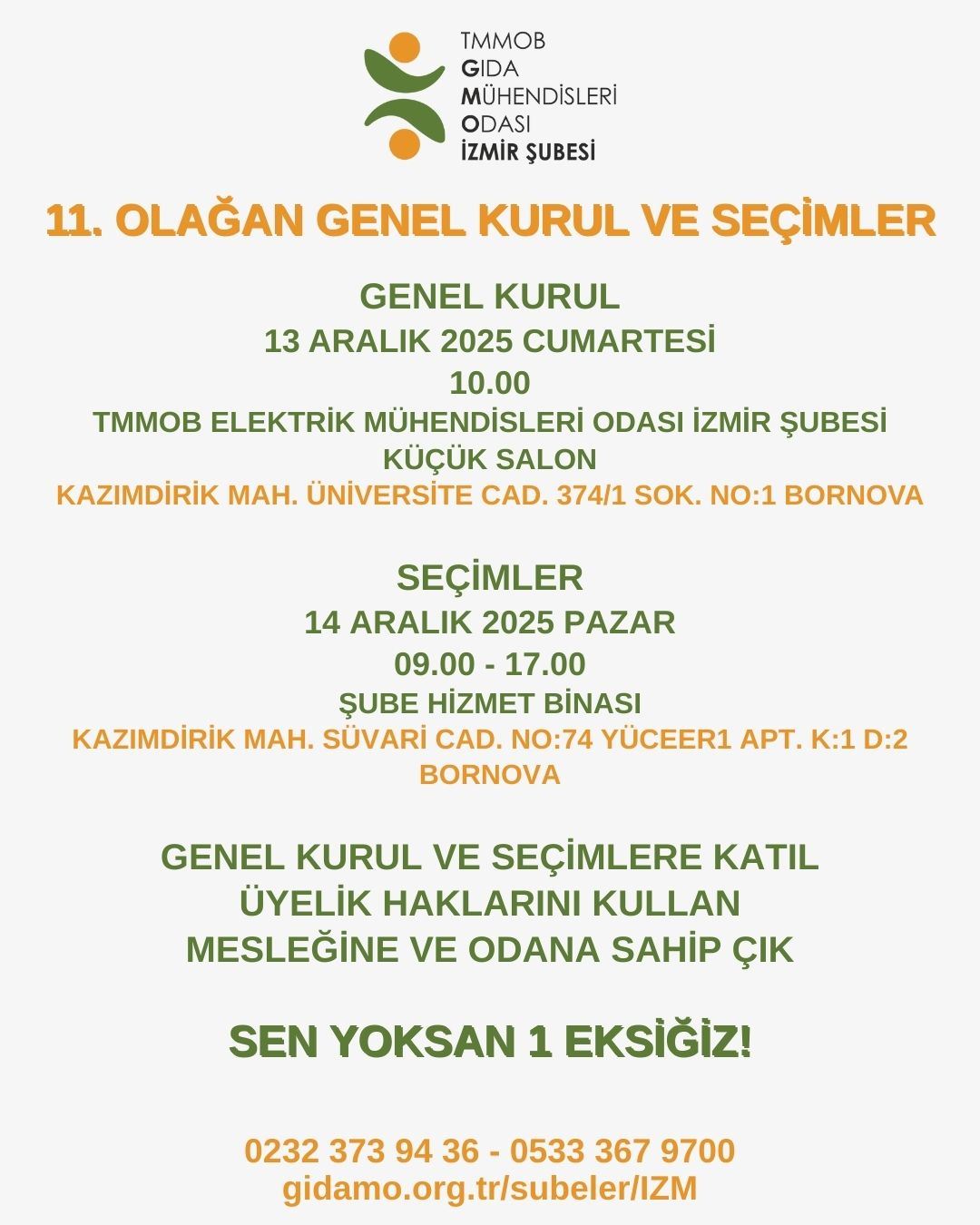 11. OLAĞAN GENEL KURUL VE SEÇİMLER