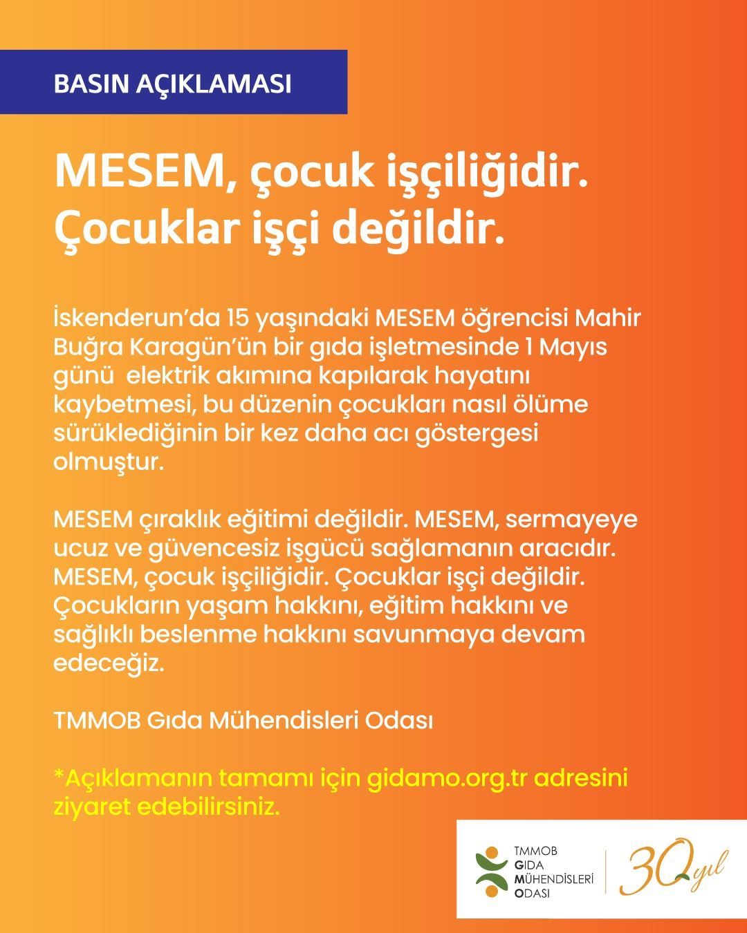 📢 MESEM, Çocuk işçiliğidir. Çocuklar işçi değildir!