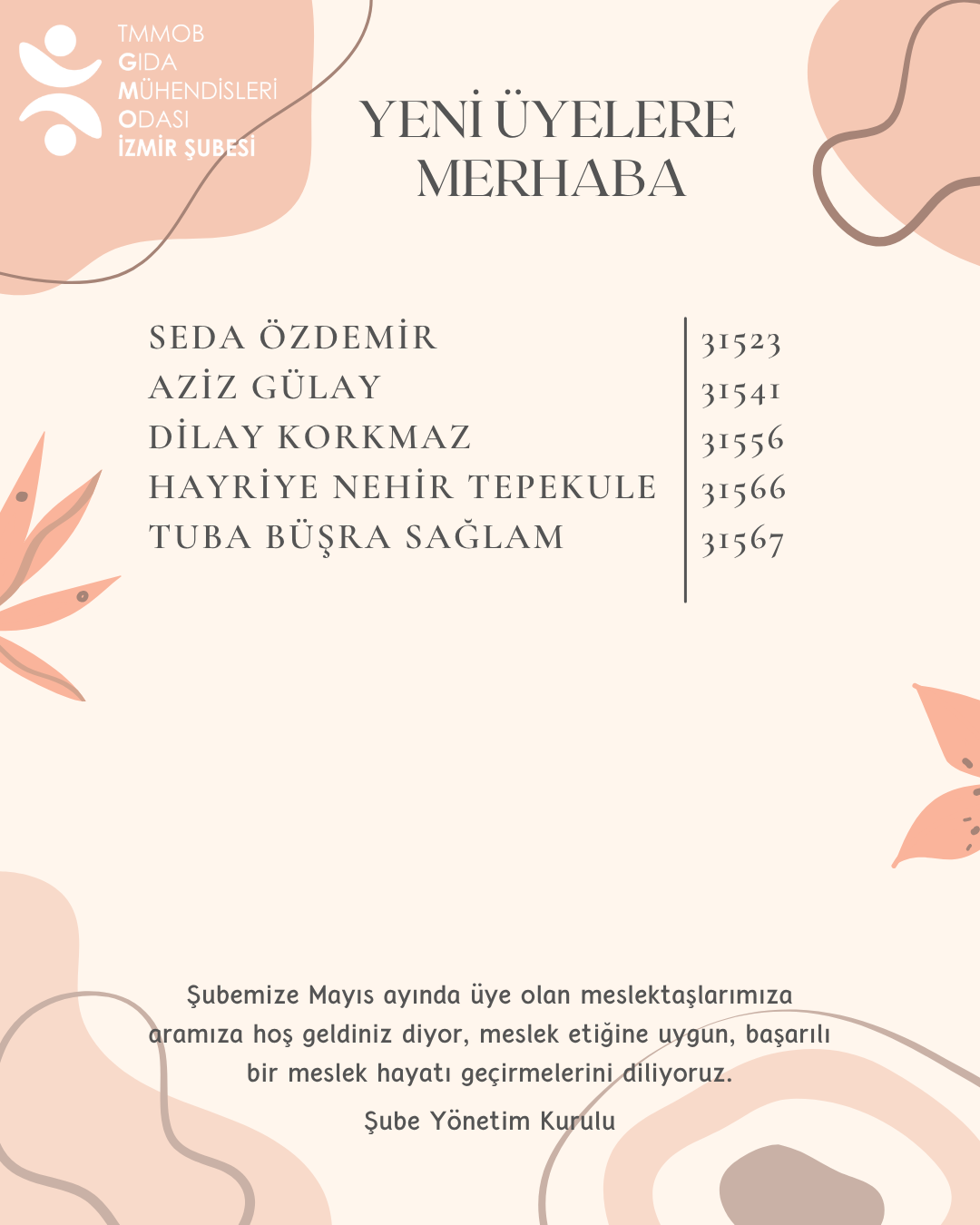 YENİ ÜYELERE MERHABA
