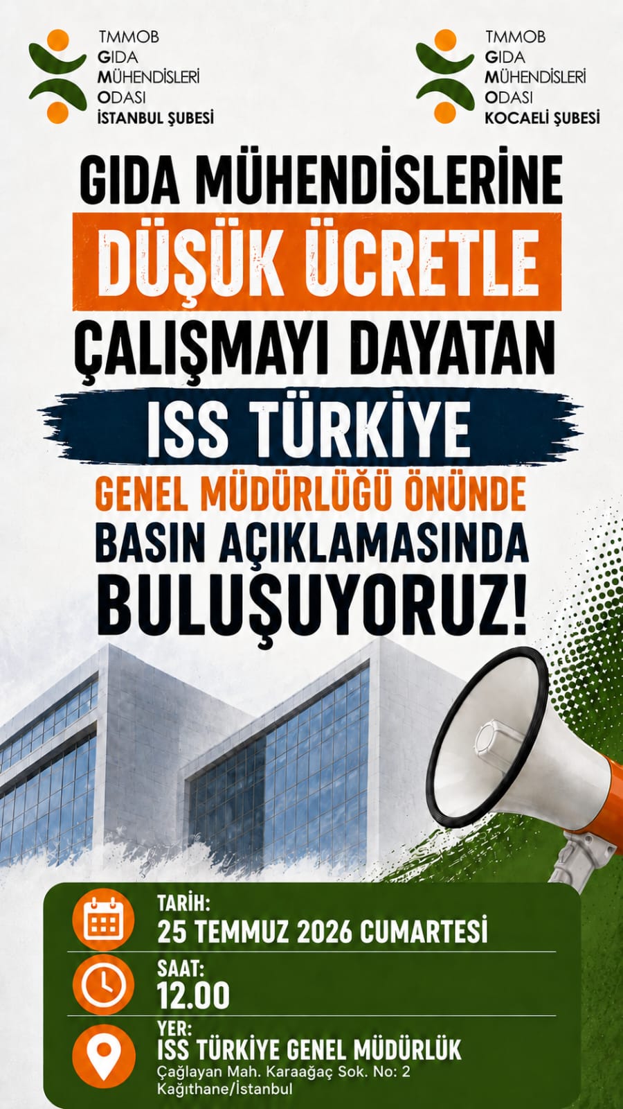 ISS TÜRKİYE GENEL MÜDÜRLÜĞÜ ÖNÜNDE BASIN AÇIKLAMASINDA BULUŞUYORUZ!