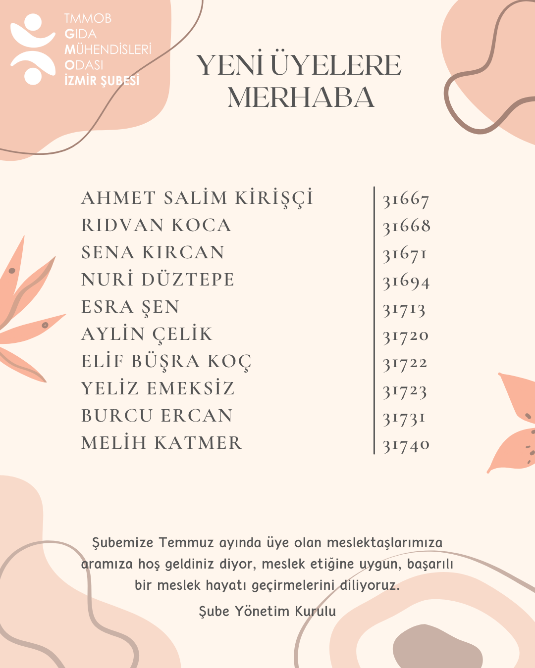 YENİ ÜYELERE MERHABA