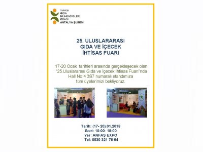 25 ULUSLARARASI GIDA VE İÇECEK İHTİSAS FUARI