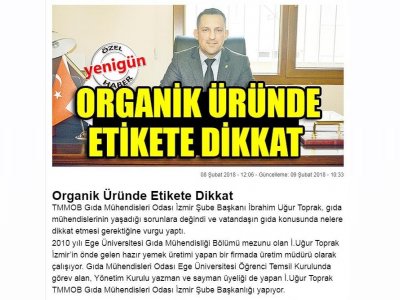 YENİGÜN GAZETESİ: ORGANİK ÜRÜNDE ETİKETE DİKKAT