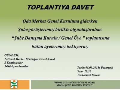 ŞUBE DANIŞMA KURULUGENEL ÜYE TOPLANTISI