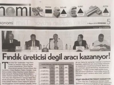 ORDU`DA FINDIK PANELİ GERÇEKLEŞTİRİLDİ