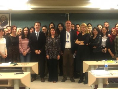 İSTANBUL AYDIN ÜNİVERSİTESİ`NDE ODA TANITIMI VE MESLEKİ SÖYLEŞİ GERÇEKLEŞTİRİLDİ