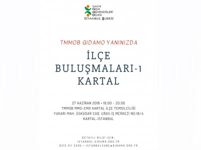 TMMOB GIDA MÜHENDİSLERİ ODASI İSTANBUL ŞUBESİ İLÇE KARTAL BULUŞMALARI TOPLANTI DUYURUSU