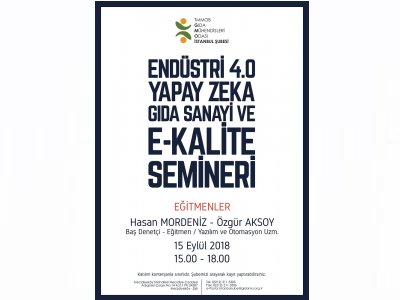 ENDÜSTRİ 40YAPAY ZEKAGIDA SANAYİ VE EKALİTE SEMİNERİ DUYURUSU