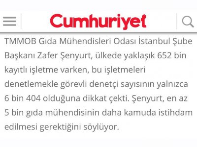 CUMHURİYET GAZETESİ150 BİN KİŞİ ATAMA BEKLİYORŞUBE BAŞKANI ZAFER ŞENYURT