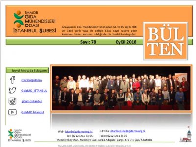 EYLÜL 2018 İSTANBUL ŞUBE ETKİNLİK BÜLTENİ 