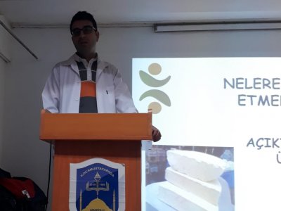 KOCAMUSTAFAPAŞA ANADOLU İMAM HATİP LİSESİNDE BİLİNÇLİ GIDA TÜKETİMİ BGT SEMİNERİ GERÇEKLEŞTİRİLDİ 