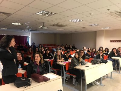 İYTE BÖLÜM BAŞKANINI ZİYARET EDİP ÖĞRENCİLERE ODA TANITIMI YAPTIK