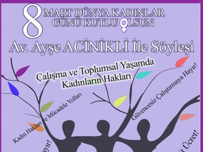 TMMOB GIDA MÜHENDİSLERİ ODASI İSTANBUL ŞUBESİ KADIN KOMİSYONU 8 MART ETKİNLİK DUYURUSU