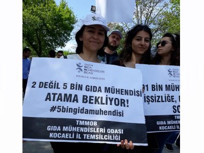 1 MAYIS`TA TAKSİM MEYDANI`NDA GIDA MÜHENDİSLERİNİN SORUNLARINI DİLE GETİRDİK