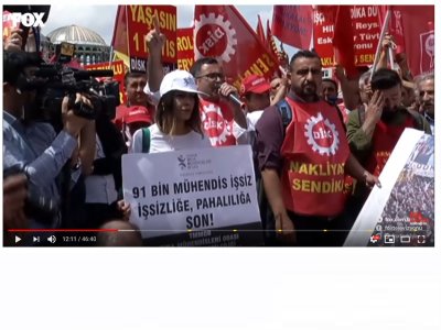 ODA`MIZ 1 MAYIS TAKSİM MEYDANI`NDA MESLEKTAŞLARIMIZIN TALEPLERİYLE FOX ANA HABER`DE