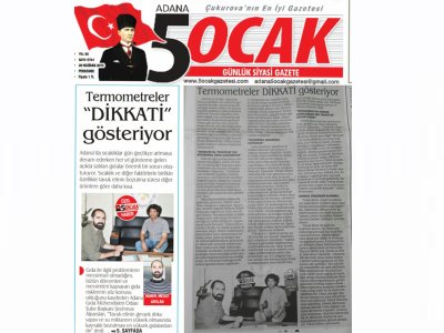 5 OCAK GAZETESİ TERMOMETRELER DİKKATİ GÖSTERİYOR