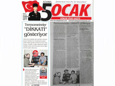 5 OCAK GAZETESİ TERMOMETRELER DİKKATİ GÖSTERİYOR